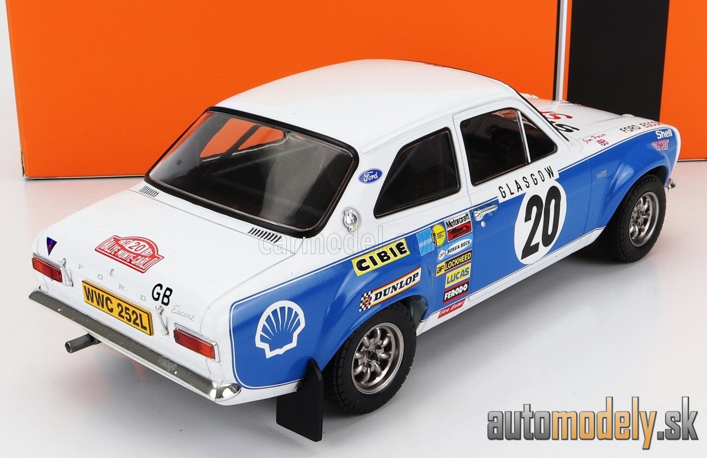 IXO-MODELS - FORD ENGLAND - ESCORT MKI RS 1600 (night version) N 20 RALLY MONTECARLO 1973 H.MIKKOLA - J.PORTER - 1:18