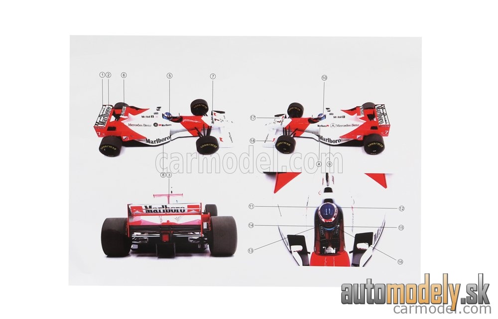 GP-REPLICAS - McLAREN - F1 MP4/11 3.0L V10 TEAM MERCEDES CENTRAL WING N 7 6th MONACO GP 1996 MIKA HAKKINEN - CON VETRINA - WITH SHOWCASE - 1:18