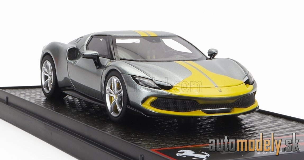 BBR-MODELS - FERRARI - 296 GTB ASSETTO FIORANO 2022 (GRIGIO CORBURN - GREY YELLOW)- 1:43