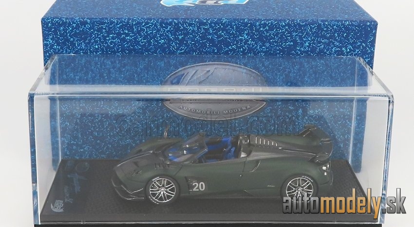 BBR-MODELS - PAGANI - HUAYRA BC N 20 ROADSTER 2017 (BLACK CARBON - MATT DARK GREEN) - 1:43
