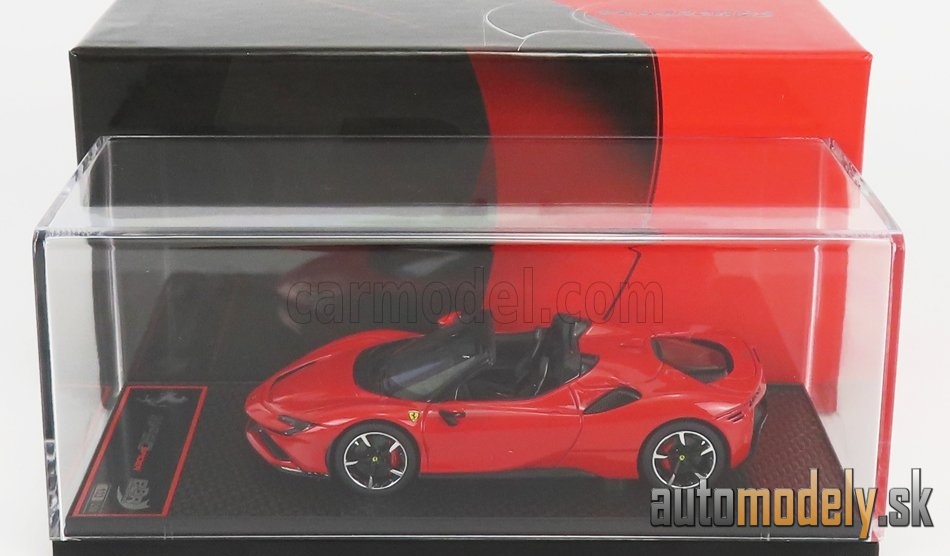 BBR-MODELS - FERRARI - SF90 STRADALE HYBRID SPIDER 1000hp OPEN ROOF 2020 (ROSSO CORSA - RED) - 1:43