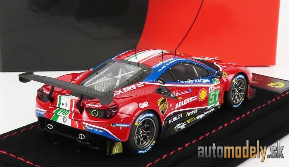 BBR-MODELS - FERRARI - 488 GTE EVO 3.9L TURBO V8 TEAM AF CORSE N 51 2nd LMGTE PRO CLASS 24h LE MANS 2020 J.CALADO - A.PIER GUIDI - S.SERRA - CON VETRINA - WITH SHOWCASE - 1:43