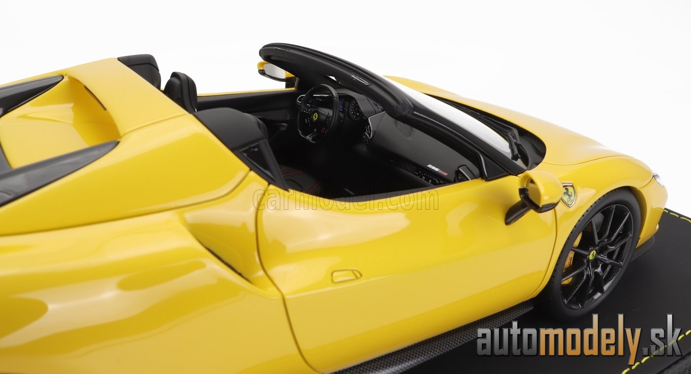BBR-MODELS - FERRARI - 296 GTS SPIDER 2022 - CON VETRINA - WITH SHOWCASE (GIALLO MODENA - YELLOW) - 1:18
