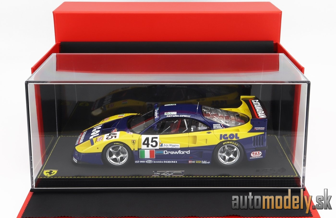BBR-MODELS - FERRARI - F40 GTE 3.5L TURBO V8 TEAM ENNEA SRL IGOL N 45 24h LE MANS 1996 J.M.GOUNON - E.BERNARD - P.BELMONDO - 1:18