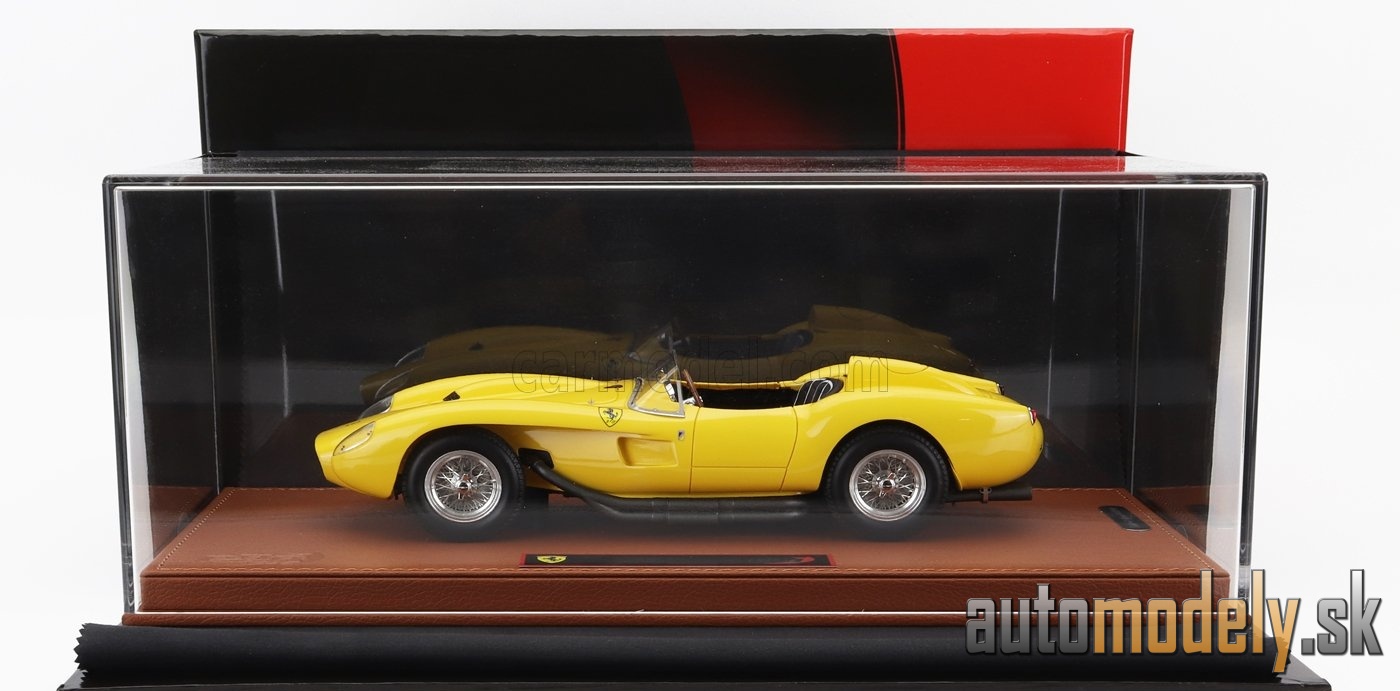 BBR-MODELS - FERRARI - 250TR TESTAROSSA SPIDER 1957 - CON VETRINA - WITH SHOWCASE (YELLOW) - 1:18