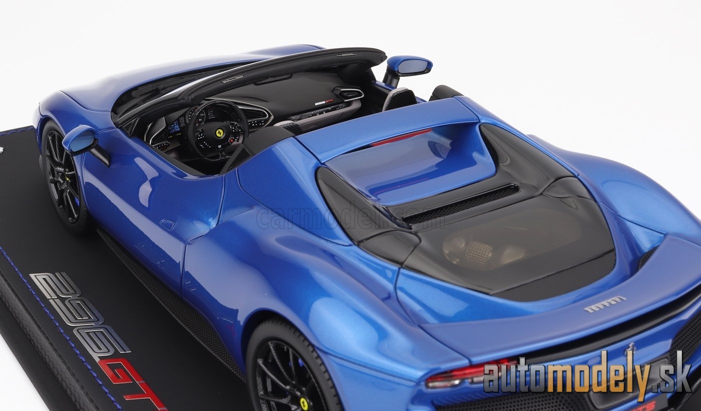 BBR-MODELS - FERRARI - 296 GTS SPIDER 2022 - CON VETRINA - WITH SHOWCASE (BLUE CORSA) - 1:18