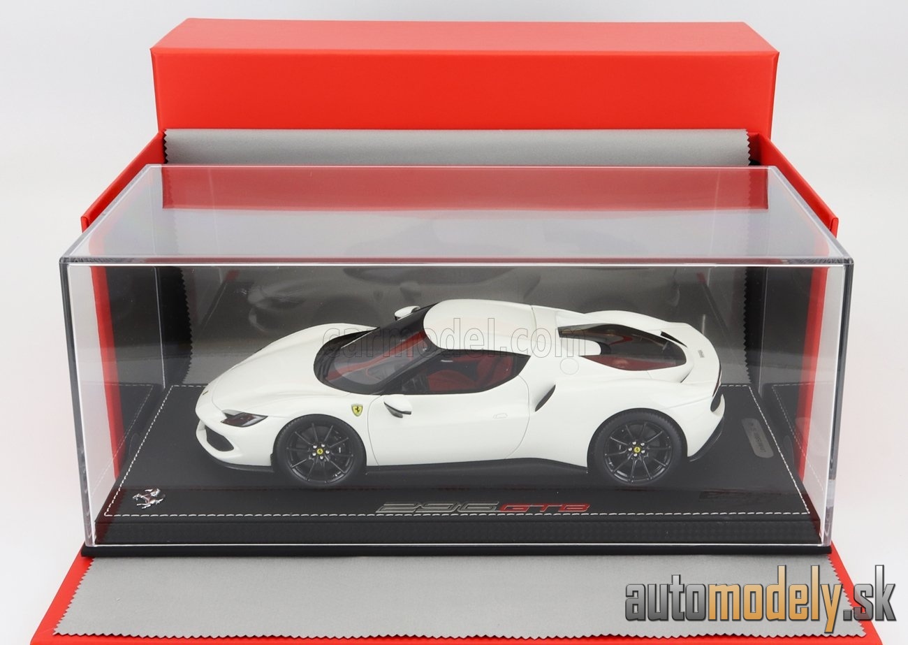 BBR-MODELS - FERRARI - 296 GTB HYBRID 830HP V6 2021 - CON VETRINA - WITH SHOWCASE (BIANCO AVUS - WHITE) - 1:18