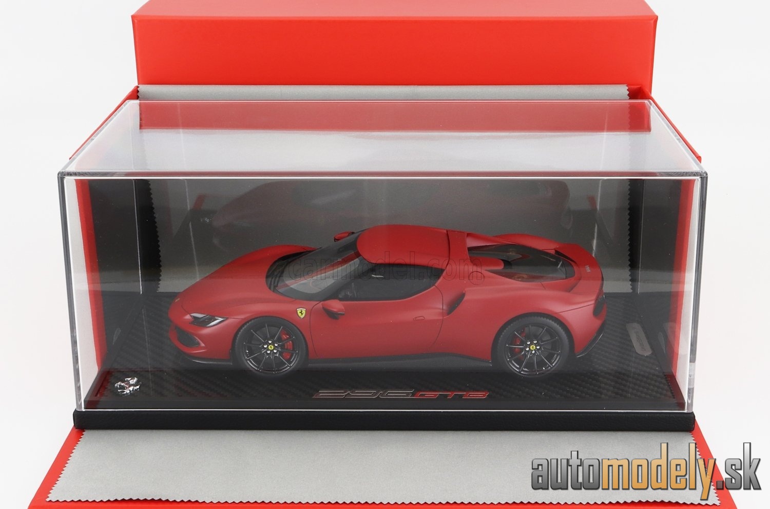 BBR-MODELS - FERRARI - 296 GTB HYBRID 830HP V6 2021 - CON VETRINA - WITH SHOWCASE (ROSSO F1-75 - MATT RED) - 1:18