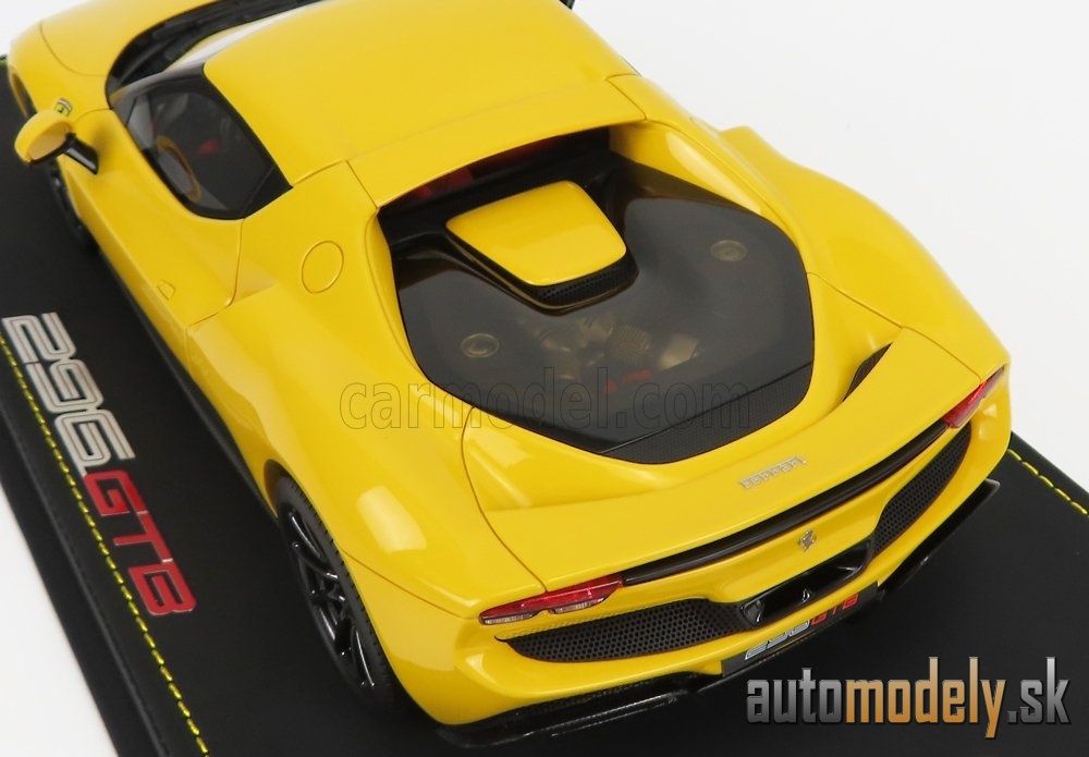 BBR-MODELS - FERRARI - 296 GTB HYBRID 830HP V6 2021 - CON VETRINA - WITH SHOWCASE (GIALLO MODENA - YELLOW) - 1:18