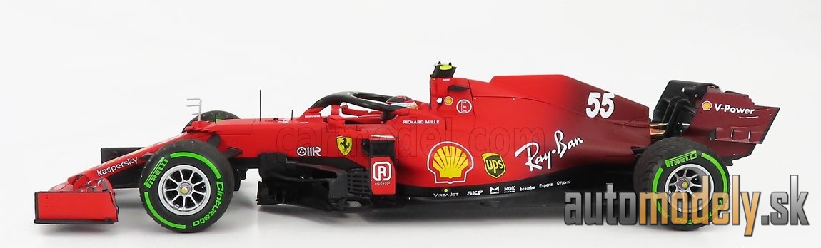 BBR-MODELS - FERRARI - F1 SF21 TEAM SCUDERIA FERRARI MISSION WINNOW N 55 5th EMILIA ROMAGNA ITALY GP - INTERMEDIATE RAIN TIRES 2021 CARLOS SAINZ JR. - 1:18