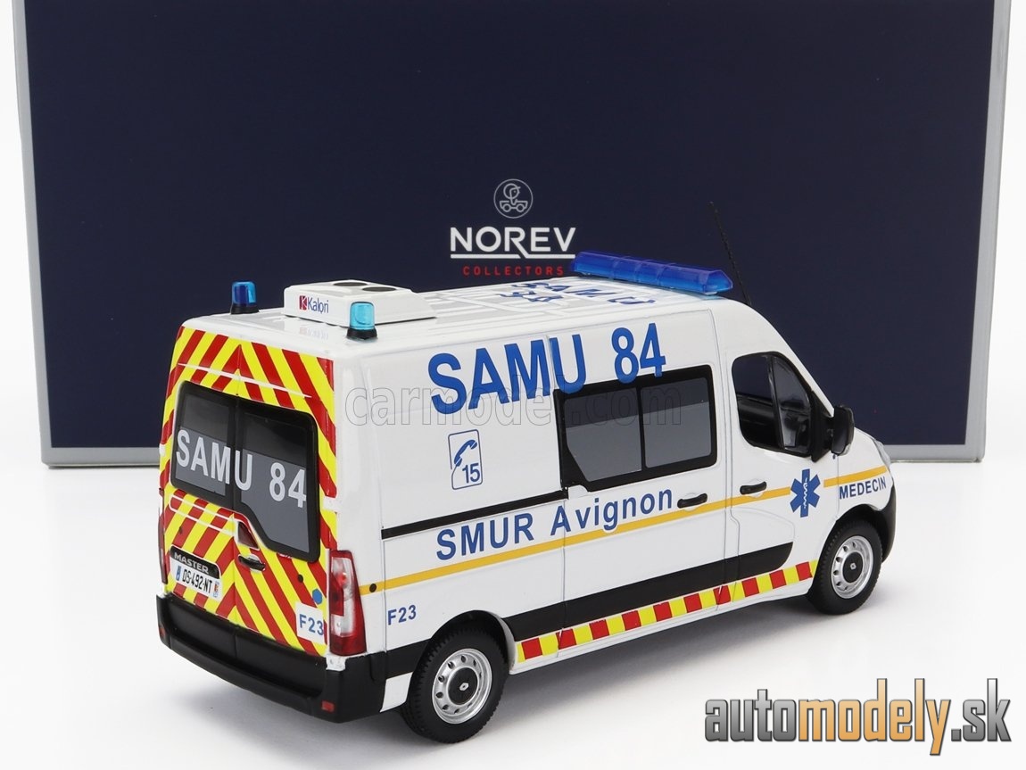 NOREV - RENAULT - MASTER VAN SAMU AMBULANCE 2014 (WHITE YELLOW) - 1:43