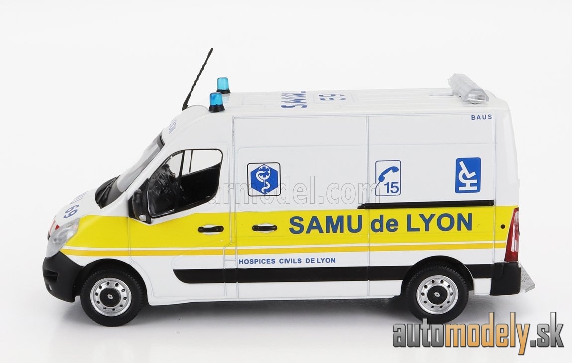 NOREV - RENAULT - MASTER VAN SAMU DE LYON AMBULANCE 2014 (WHITE YELLOW) - 1:43