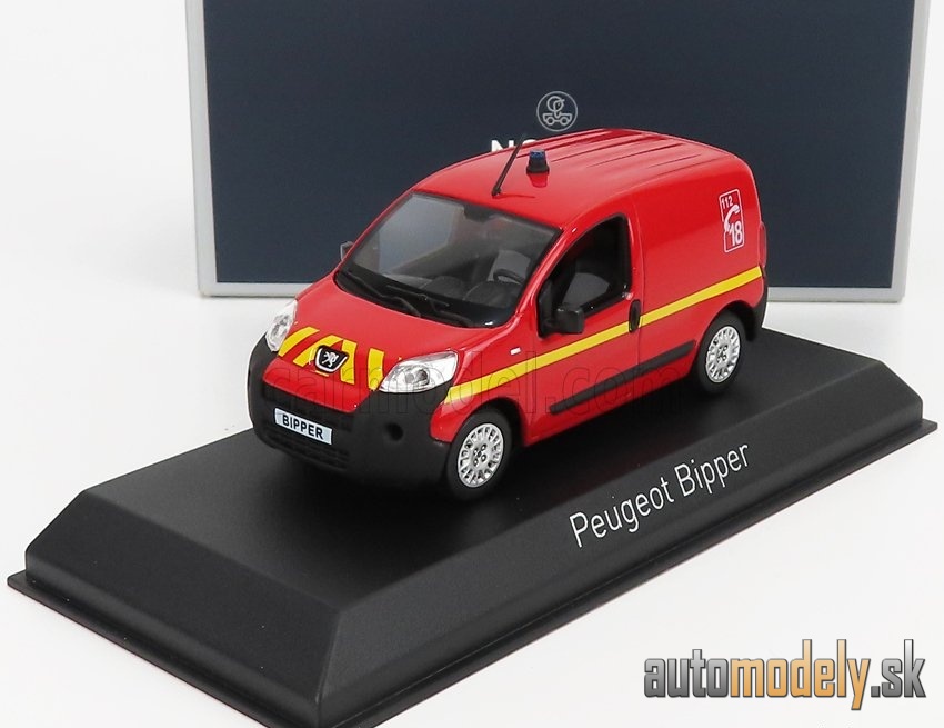 NOREV - PEUGEOT - BIPPER VAN FIRE ENGINE 2009 (RED YELLOW) - 1:43