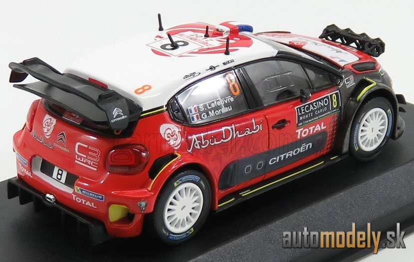 NOREV - CITROEN - C3 WRC ABU DHABI (night version) N 8 RALLY MONTECARLO 2017 S.LEFEBVRE - G.MOREAU - 1:43