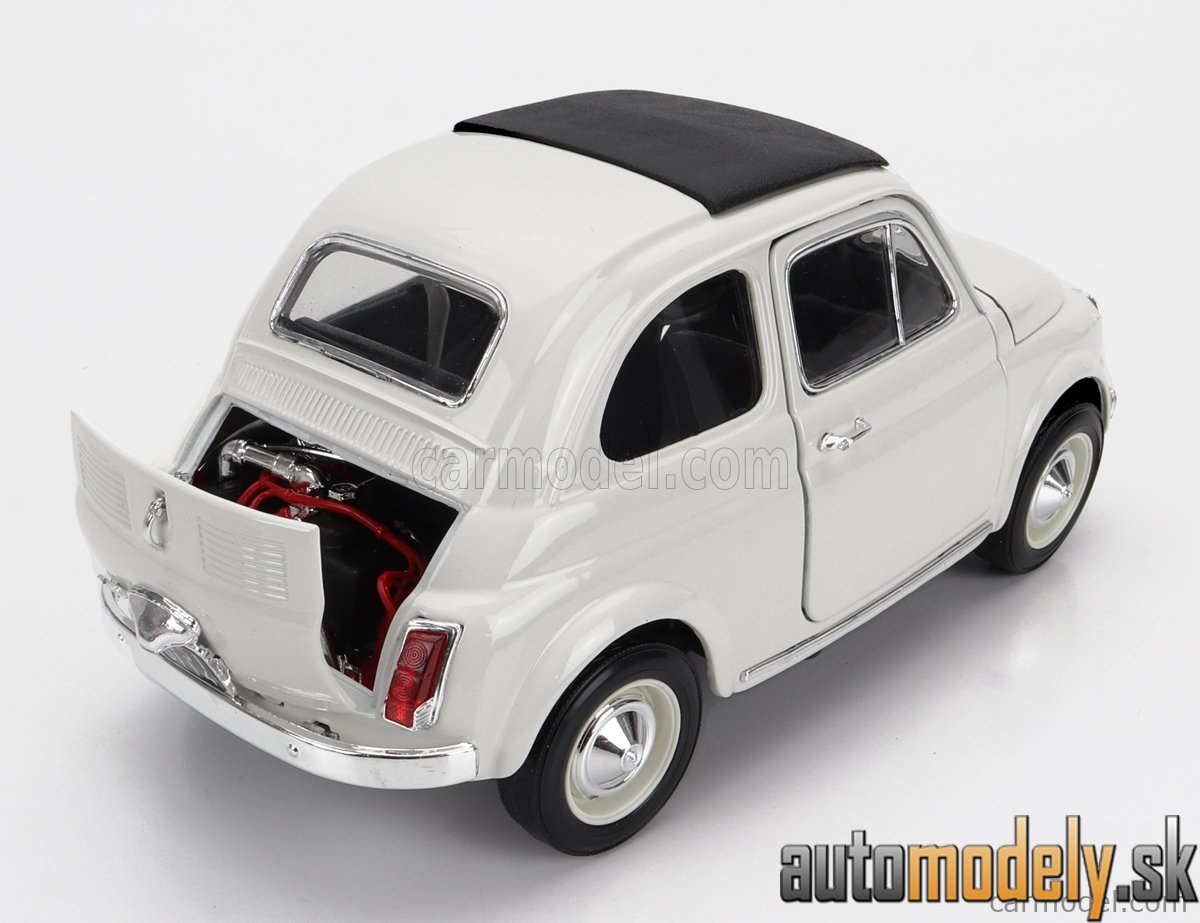 Bburago - FIAT - 500F CLOSED ROOF 1965 - WHITE - 1:18