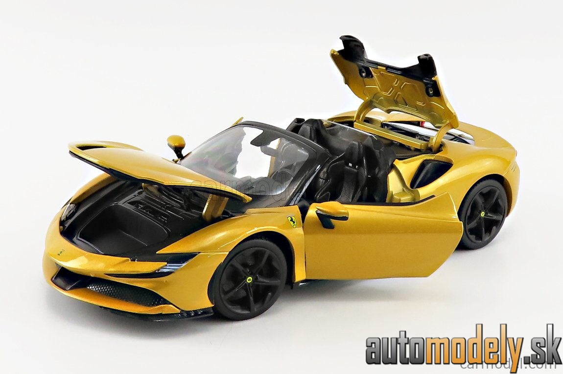 Bburago - FERRARI - SF90 STRADALE HYBRID SPIDER 1000hp OPEN 2020 - GIALLO MONTECARLO - YELLOW MET - 1:18