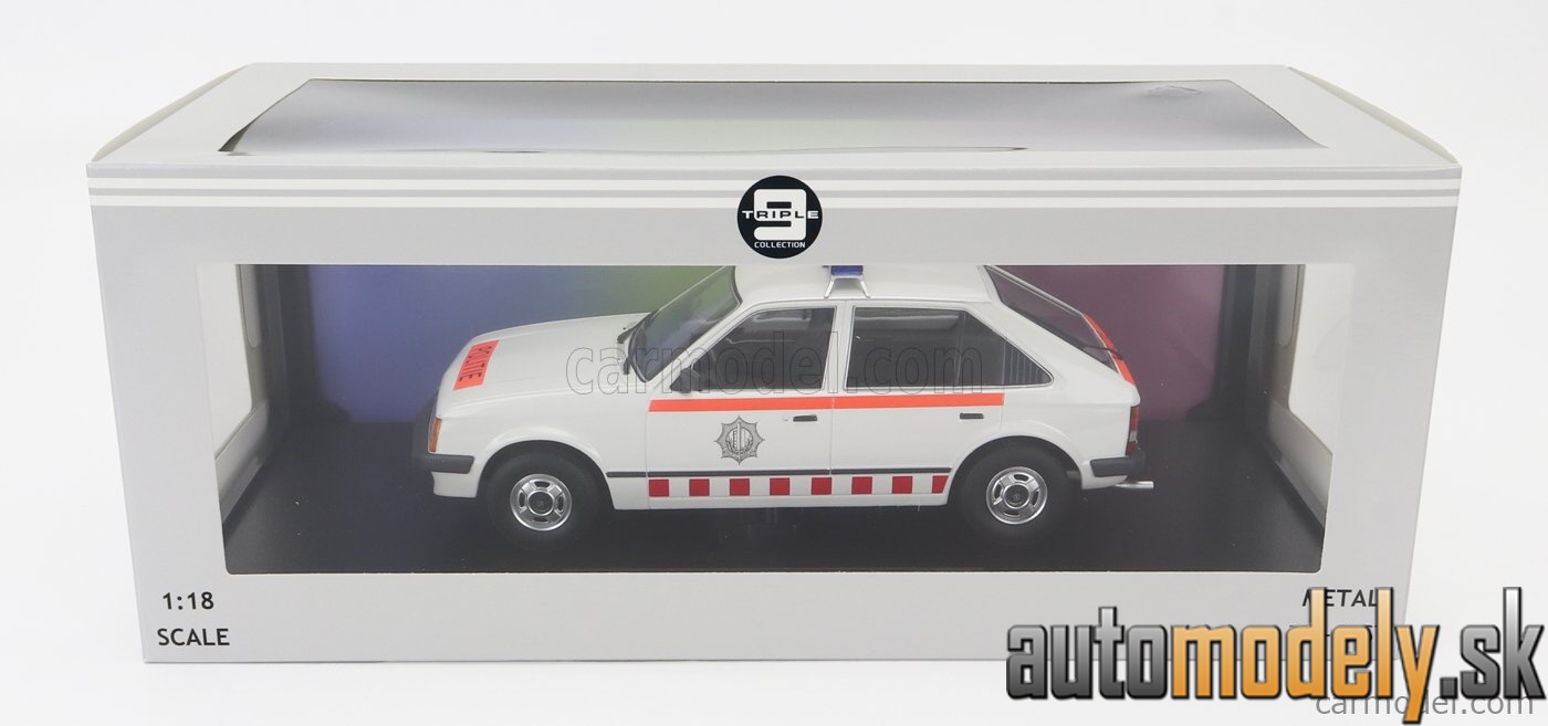 Triple9 - OPEL KADETT D DUTCH POLICE 1984 WHITE ORANGE - 1:18