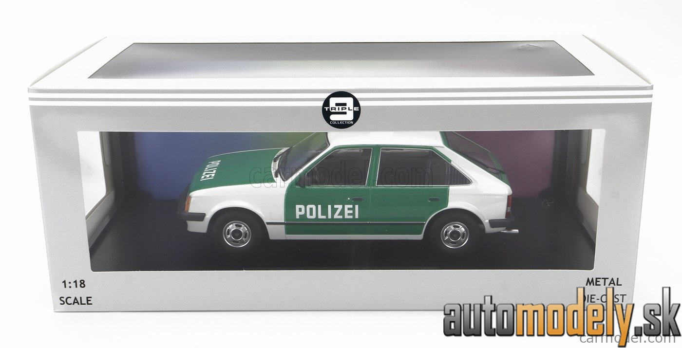 Triple9 - OPEL KADETT D POLIZEI POLICE 1984 WHITE GREEN - 1:18