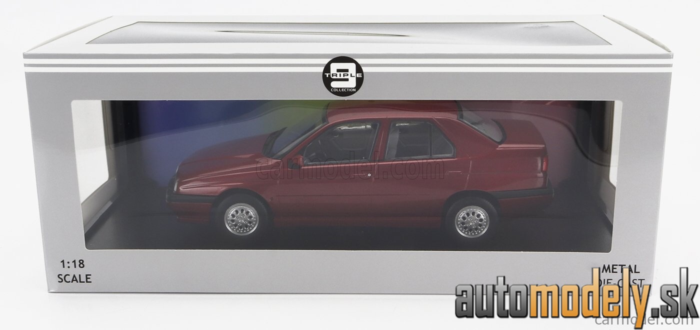 Triple9 - ALFA ROMEO 155 1996 GREY INTERIOR RED MET - 1:18