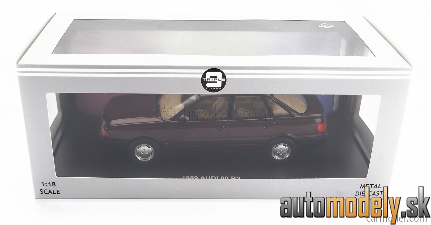 Triple9 - AUDI 80 B3 1989 BORDEAUX - 1:18
