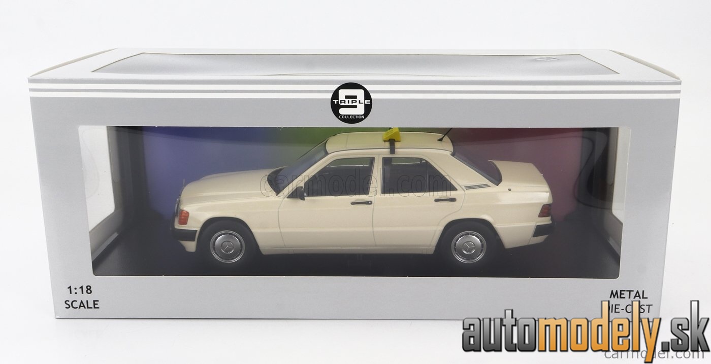 Triple9 - MERCEDES BENZ 190E (W201) TAXI GERMANY 1993 CREAM - 1:18