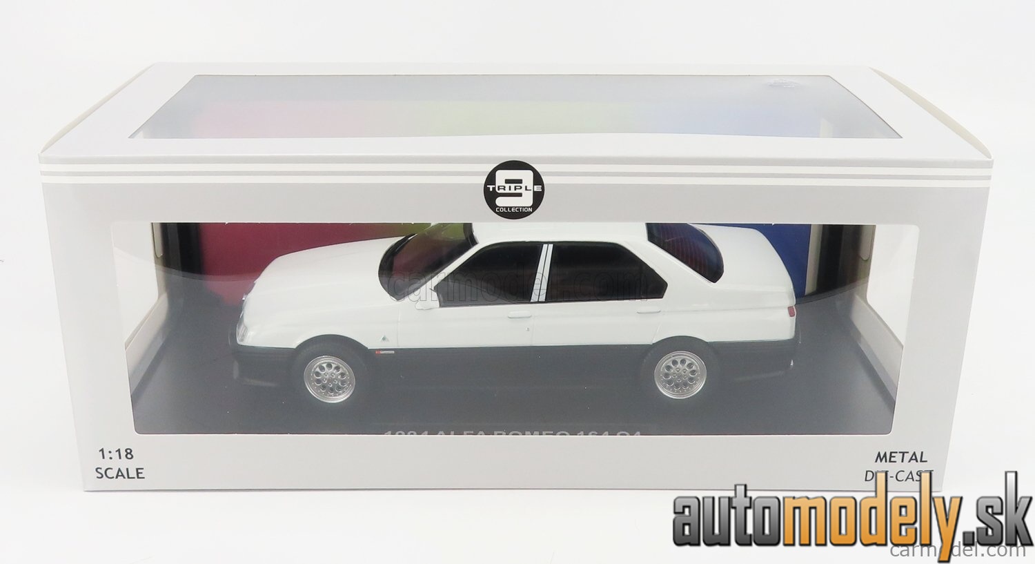 Triple9 - ALFA ROMEO 164 Q4 1994 BLACK INTERIOR WHITE - 1:18