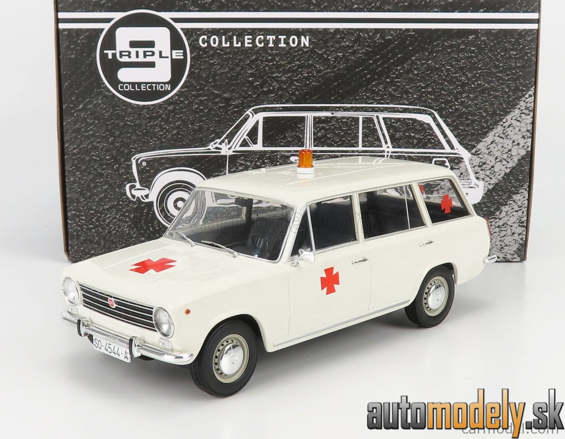 Triple9 - SEAT FIAT 124 FAMILIARE AMBULANCIA 1968 WHITE - 1:18