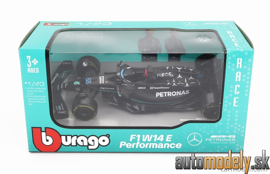Bburago - MERCEDES GP F1 W14 TEAM MERCEDES-AMG PETRONAS FORMULA ONE N 63 SEASON 2023 GEORGE RUSSEL - 1:43