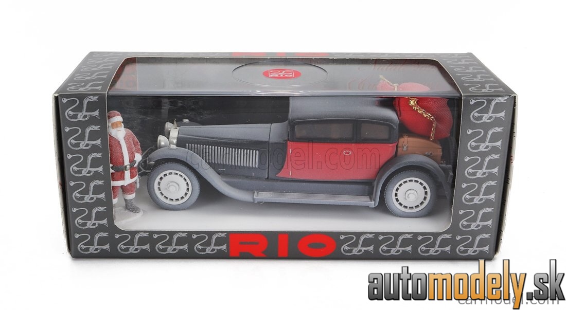 RIO - BUGATTI TYPE 41 ROYALE WEYMANN 1929 CHRISTMAS EDITION 2023 CON BABBO NATALE WITH SANTA CLAUS FIGURE WHITE BLACK RED - 1:43