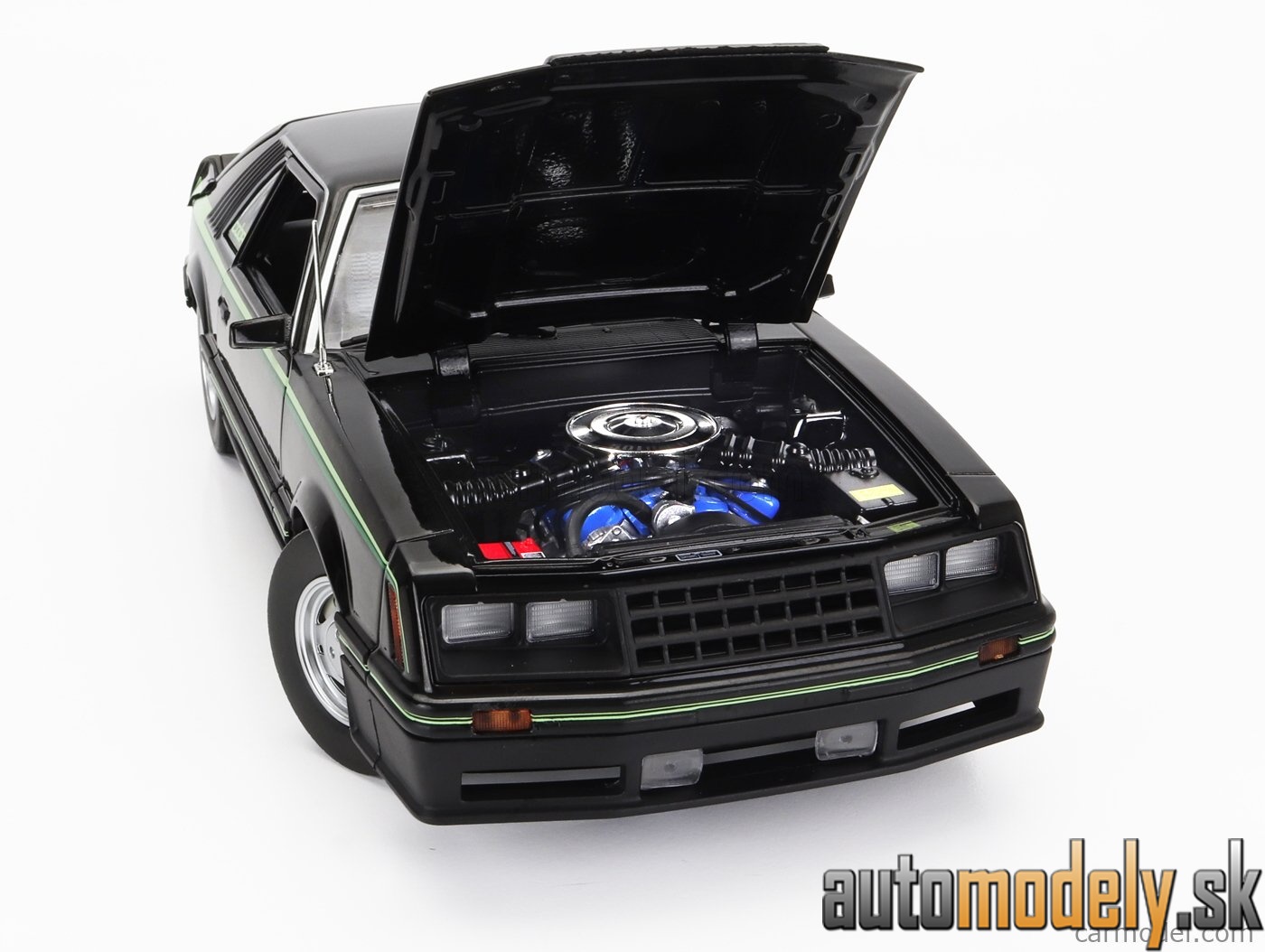 GreenLight - FORD MUSTANG COBRA COUPE 1980 BLACK GREEN - 1:18