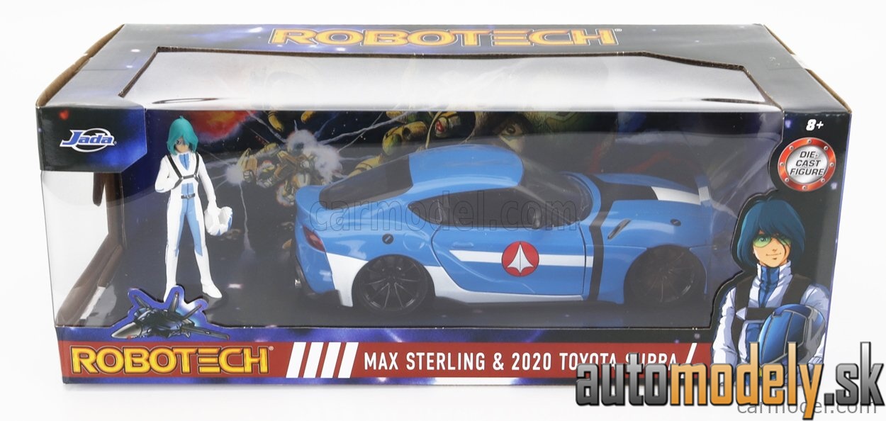 Jada - TOYOTA SUPRA WITH MAX STERLING FIGURE ROBOTECH 2020 LIGHT BLUE WHITE - 1:24
