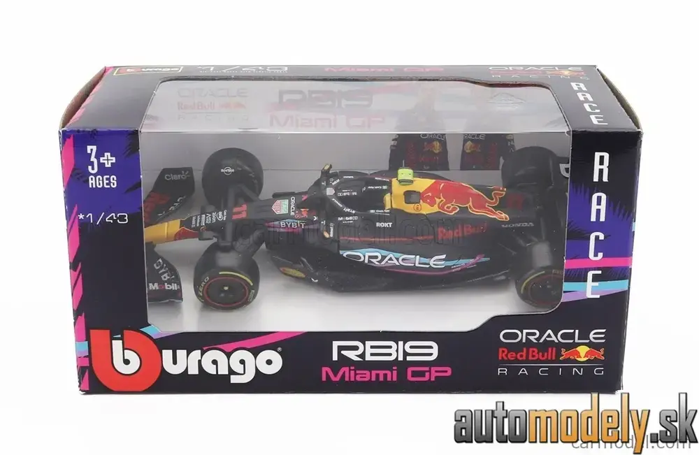 BURAGO - RED BULL F1 RB19 TEAM ORACLE RED BULL RACING N 11 2nd MIAMI GP 2023 SERGIO PEREZ MATT BLUE - 1:43