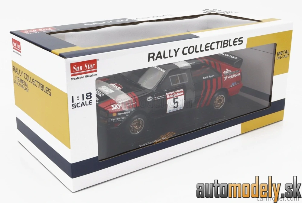 SUN-STAR - AUDI - QUATTRO A2 N 5 4th RALLY CIRCUIT DES ARDENNES 1986 JOHN BOSCH - STEVE BOND - 1:18