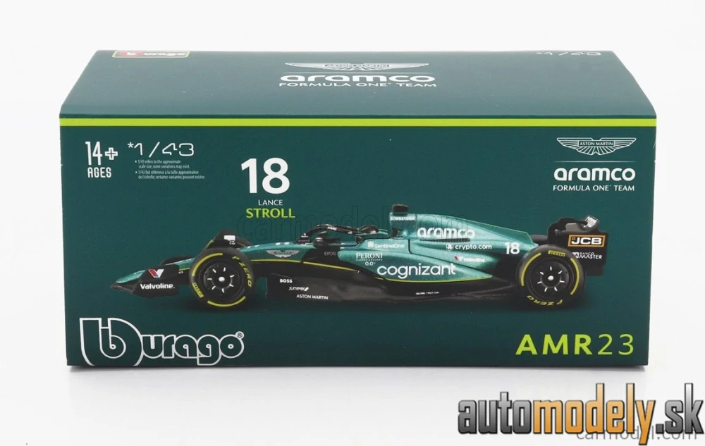 Bburago - ASTON MARTIN - F1 AMR23 TEAM ARAMCO COGNIZANT N 18 SEASON 2023 LANCE STROLL - 1:43
