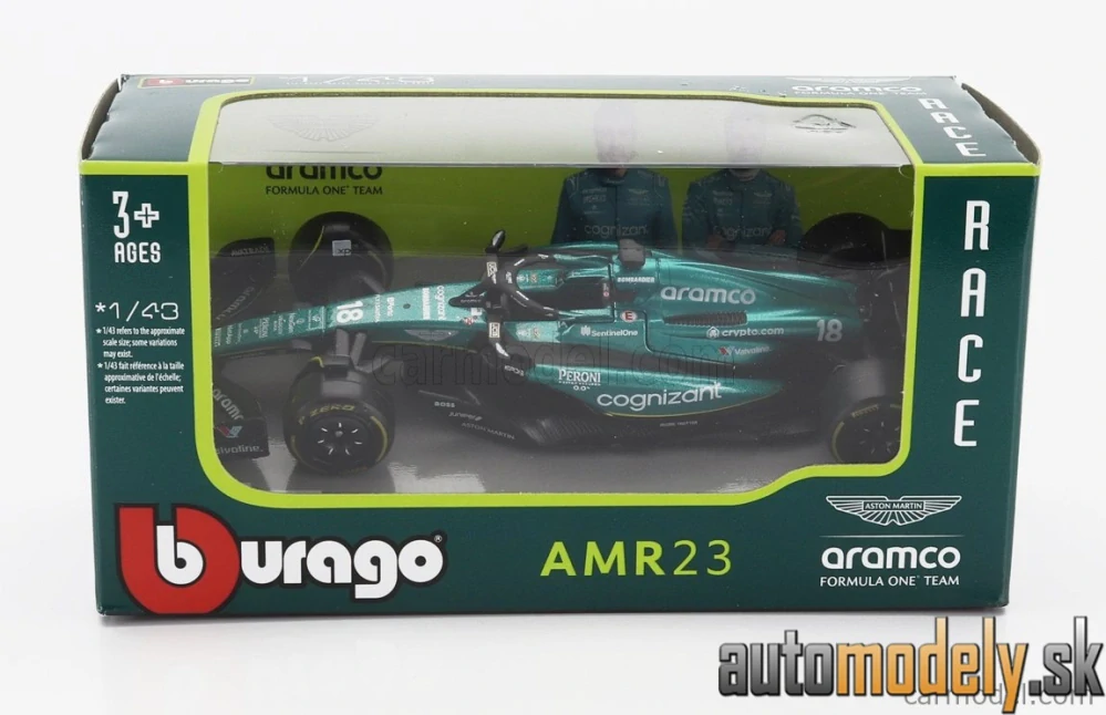 Bburago - ASTON MARTIN - F1 AMR23 TEAM ARAMCO COGNIZANT N 18 SEASON 2023 LANCE STROLL - 1:43