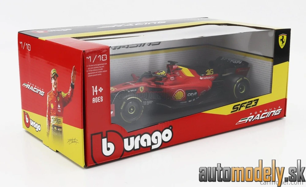 Bburago - FERRARI F1 SF-23 TEAM SCUDERIA FERRARI N 16 4th MONZA ITALY GP 2023 CHARLES LECLERC - 1:18