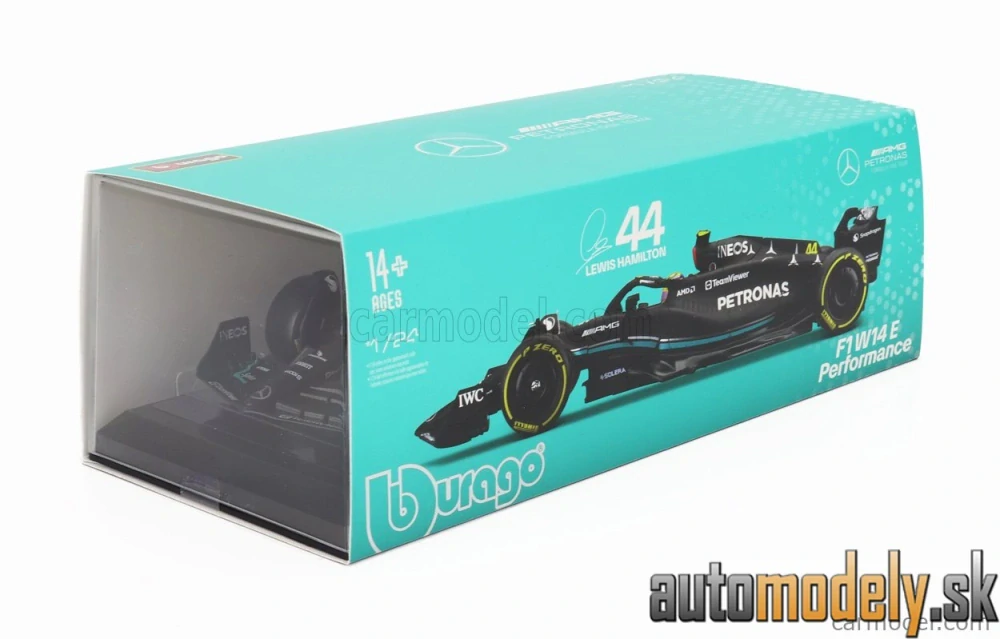 Bburago - MERCEDES GP - F1 W14 TEAM MERCEDES-AMG PETRONAS FORMULA ONE N 44 SEASON 2023 LEWIS HAMILTON - 1:24