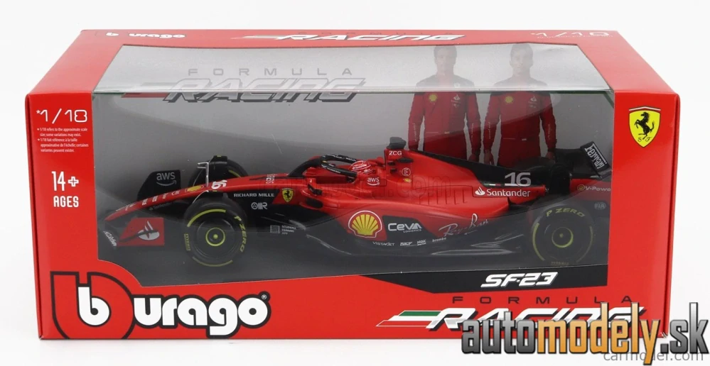 BURAGO - FERRARI - F1 SF-23 TEAM SCUDERIA FERRARI N 16 SEASON 2023 CHARLES LECLERC - 1:18