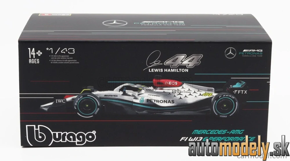 BURAGO - MERCEDES GP - F1 W13E TEAM MERCEDES-AMG PETRONAS F1 N 44 SEASON 2022 LEWIS HAMILTON - 1:43