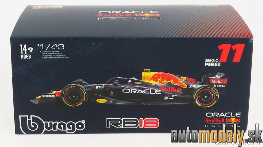 BURAGO - RED BULL - F1 RB18 TEAM ORACLE RED BULL RACING N 11 SEASON 2022 SERGIO PEREZ - 1:43