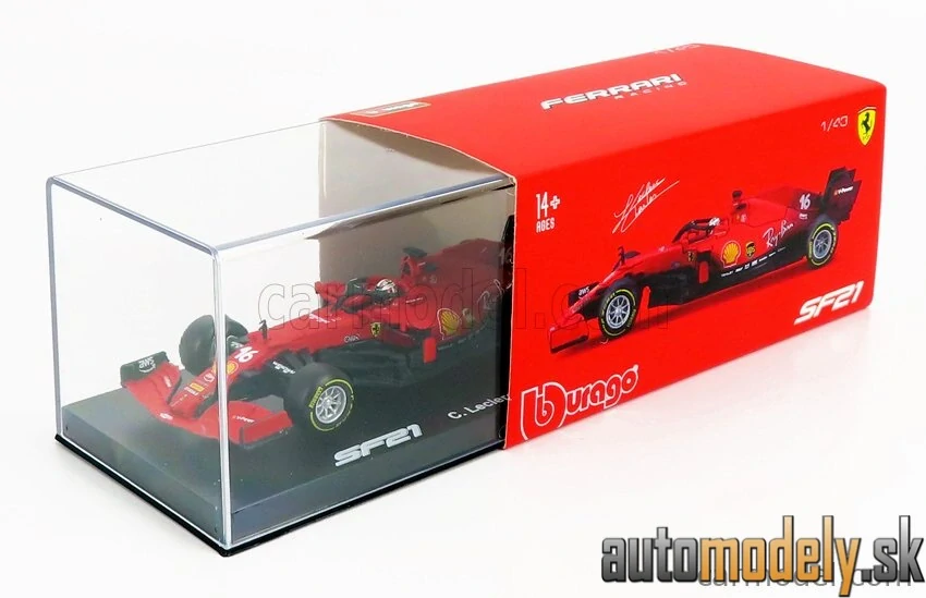 BURAGO - FERRARI - F1 SF21 TEAM SCUDERIA FERRARI MISSION WINNOW N 16 SEASON 2021 CHARLES LECLERC - 1:43
