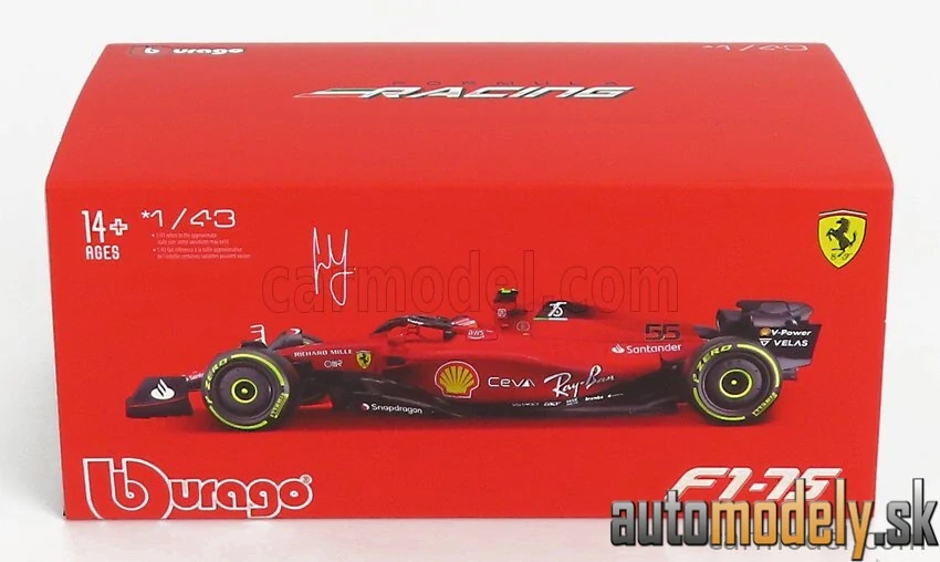 BURAGO - FERRARI - F1-75 SCUDERIA FERRARI N 55 SEASON 2022 CARLOS SAINZ - 1:43