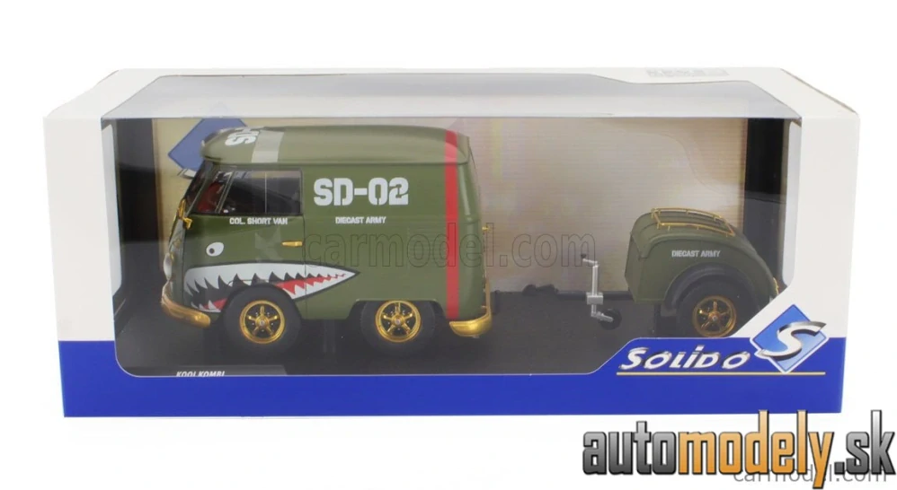 SOLIDO - VOLKSWAGEN - T1 VAN KOOL COMBI WITH TRAILER 1950 - 1:18