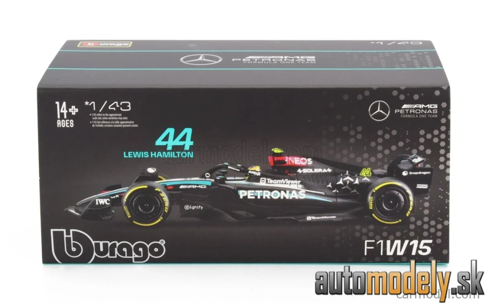 BURAGO - MERCEDES GP - F1 W15 EQ PERFORMANCE TEAM AMG PETRONAS MOTORSPORT N 44 SEASON 2024 LEWIS HAMILTON - 1:43