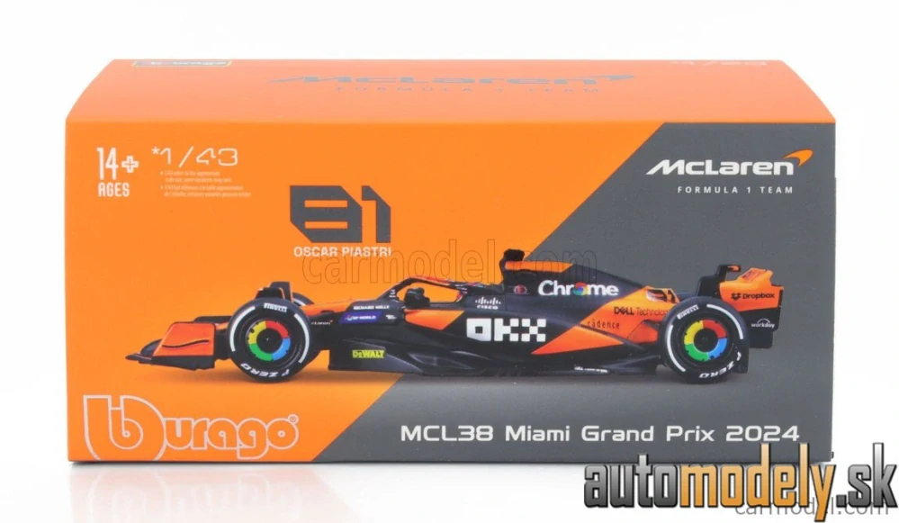 BURAGO - McLAREN - F1 MCL38 TEAM MCLAREN N 81 MIAMI GP 2024 OSCAR PIASTRI - 1:43