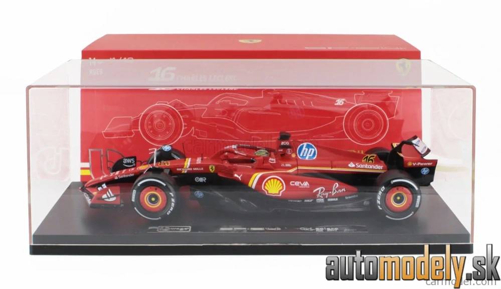 BURAGO - FERRARI - F1 SF-24 TEAM SCUDERIA FERRARI N 16 WINNER ITALY MONZA GP 2024 CHARLES LECLERC - 1:18