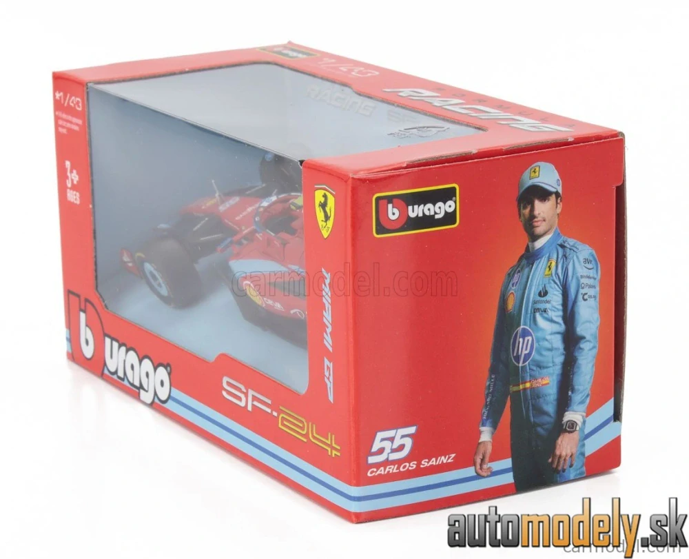 Bburago - FERRARI F1 SF-24 TEAM SCUDERIA FERRARI N 55 5th MIAMI GP 2024 CARLOS SAINZ - 1:43