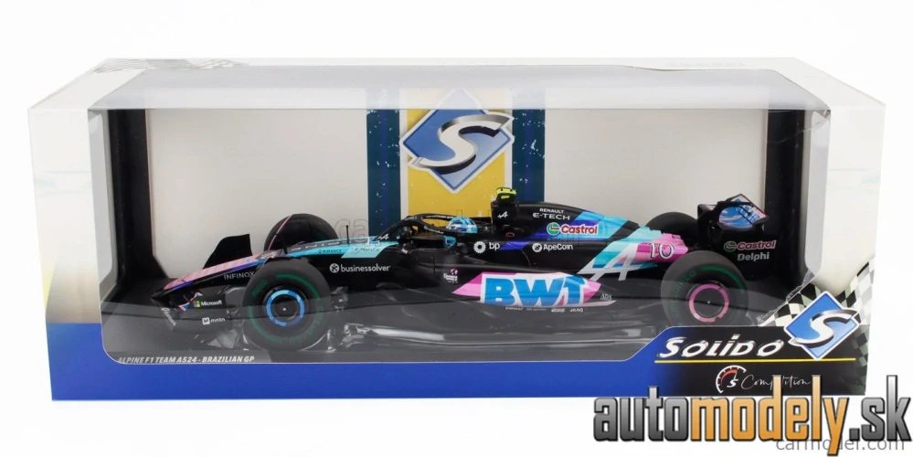 SOLIDO - ALPINE - F1 A524 TEAM BWT ALPINE N 10 BRAZILIAN GP 2024 PIERRE GASLY - 1:18