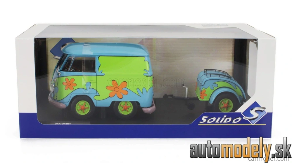 SOLIDO - VOLKSWAGEN T1 VAN KOOL COMBI GHOSTHUNTERS MACHINE WITH TRAILER 1950 - 1:18