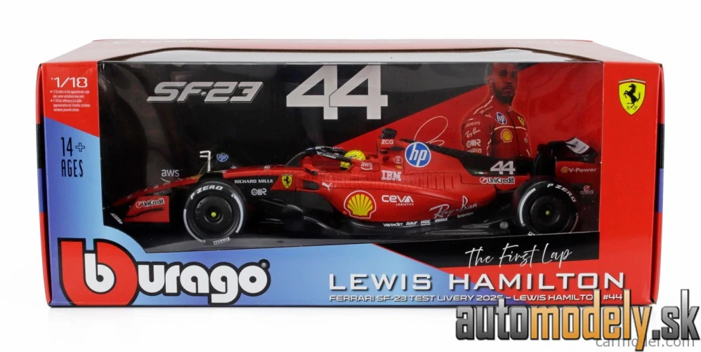 Bburago - FERRARI F1 SF-23 TEAM SCUDERIA FERRARI HP N 44 FIORANO 2025 LEWIS HAMILTON - 1:18